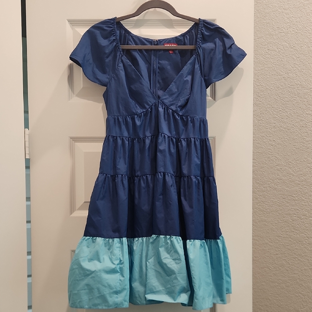 STAUD Blue and Teal Dress